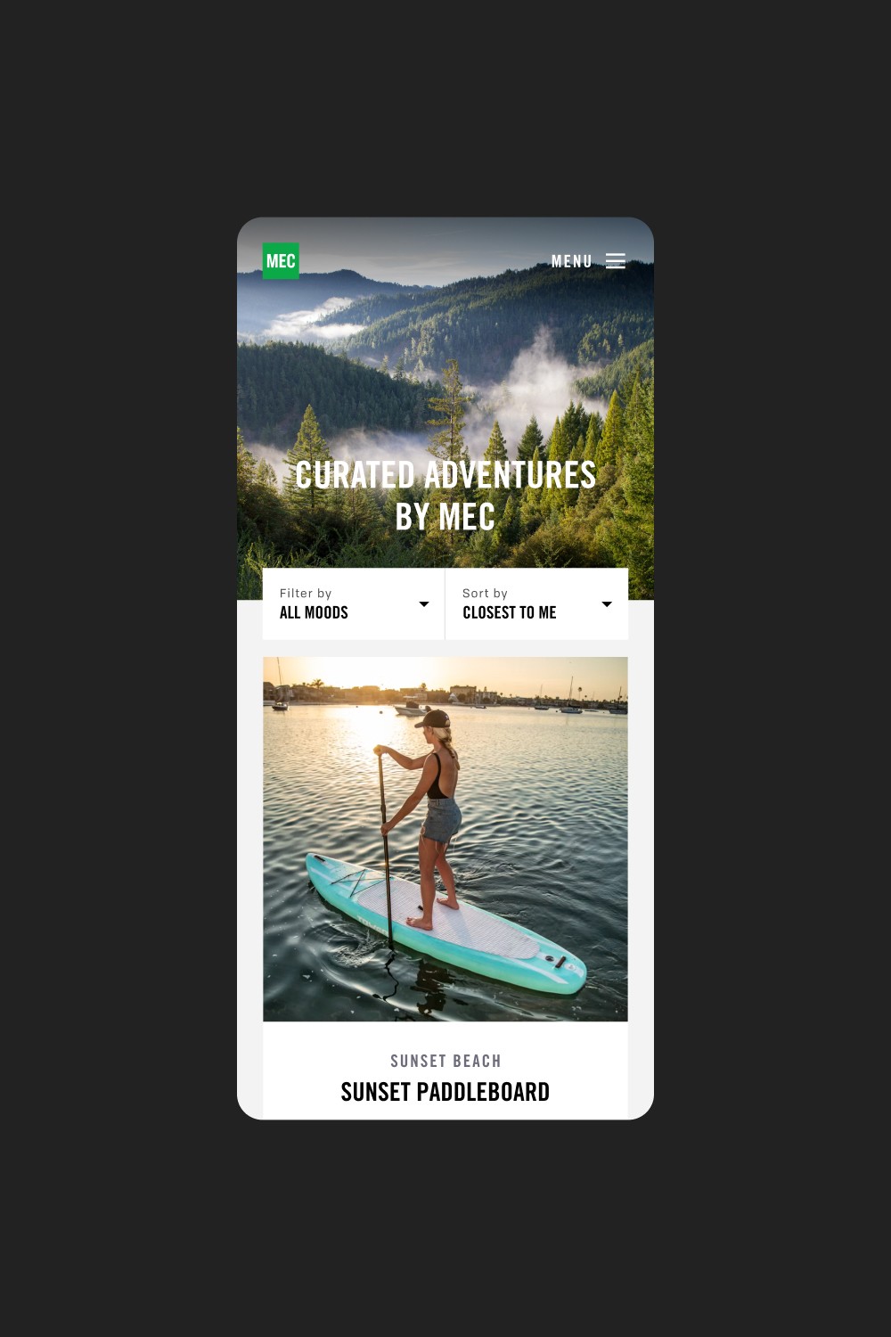 MEC digital product design screen, image 3 mobile version